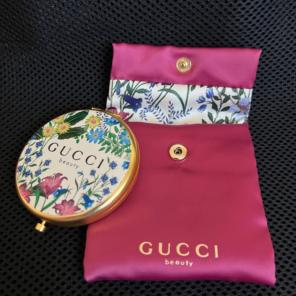 Gucci Beauty Gold Mirror with Floral Accents